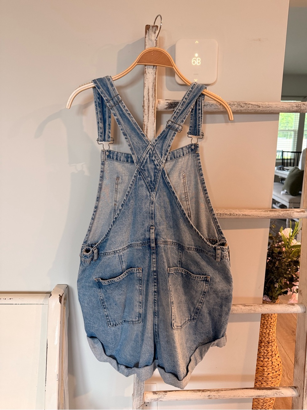 Free People Light Blue Denim Short Overalls - Picture 2 of 3